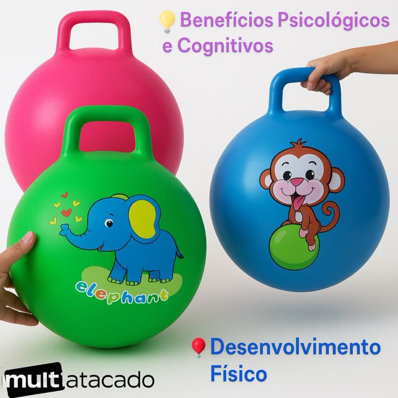 Bola Pula Pula Inflável 40 cm Grande infantil elastica brinquedo educativo divertido menino menina