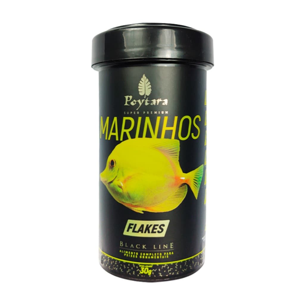 Ração Poytara Para Peixe Marinhos Flakes 30g Black Line