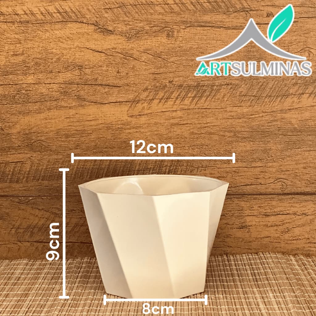 Vaso Cachepô Facetado N2 Torcido Moderno Decorativo para Flores e Plantas Casa Sala Escritório