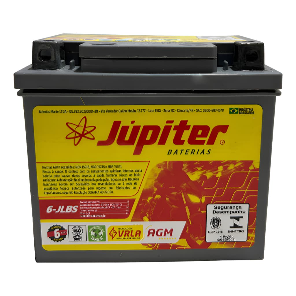 Júpiter Bat. Moto 6lbs Gel Amg Titan Biz Bros Nxr Fan 6ah