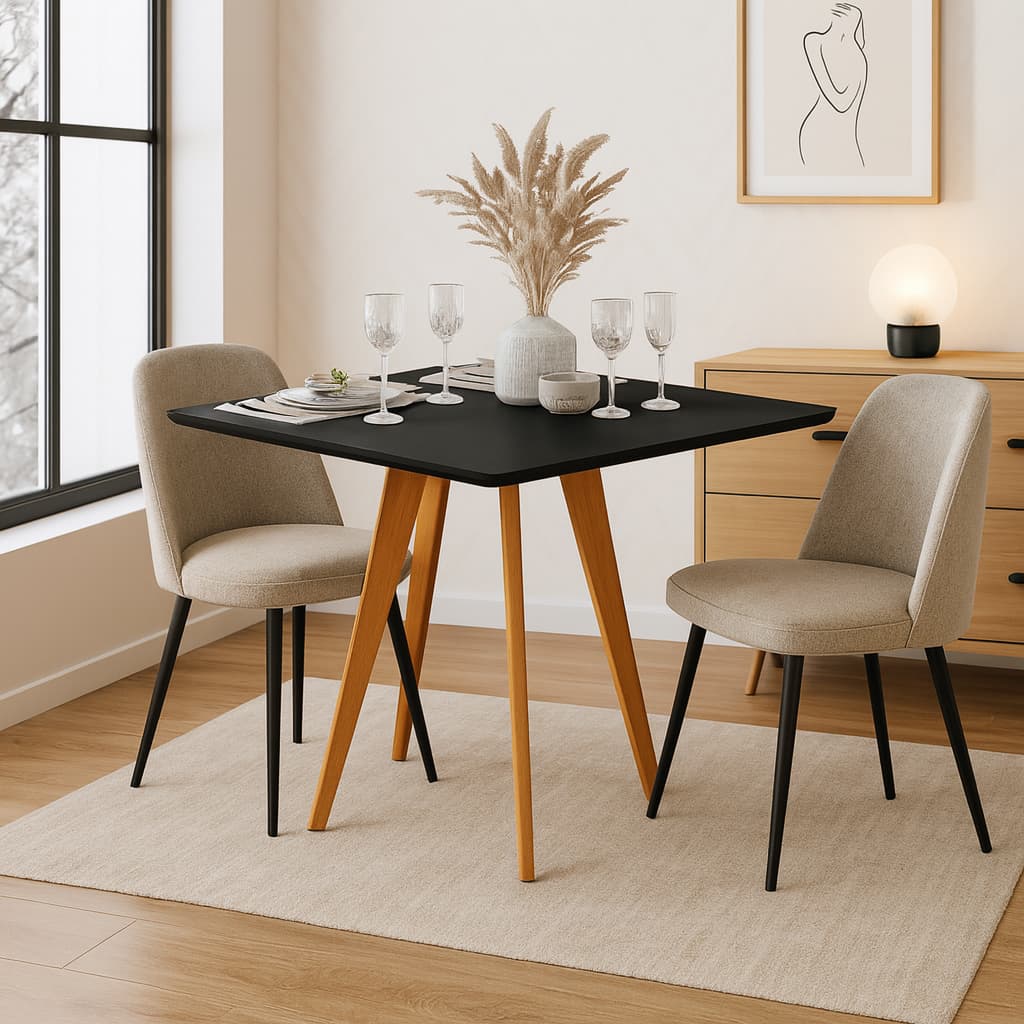 Mesa de Jantar 4 Lugares Tampo Várias Cores – Moderna, Compacta e Elegante