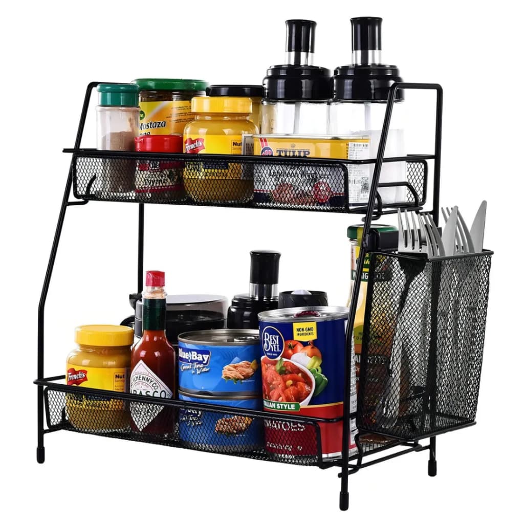 Organizador Multiuso Aramado Com Cesto Lateral 2 Andares