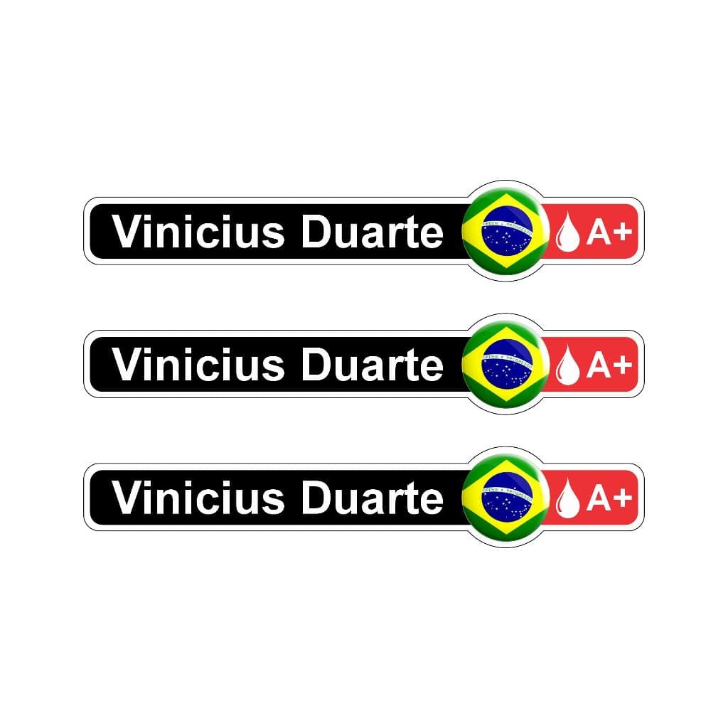 Adesivos Personalizado Nome+tipo Sanguineo Bike Capacete 02