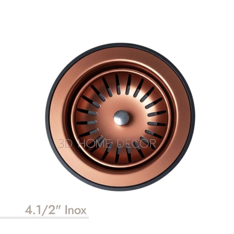 Válvula Inox Cuba Cozinha Rose Gold Metal 4.1/2