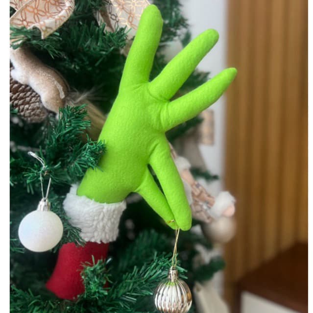 Mão Grinch em feltro 35cm /Enfeite de Natal / christmas