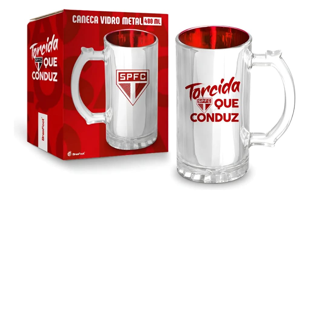 CANECA VIDRO METALIC TIMES - SÃO PAULO