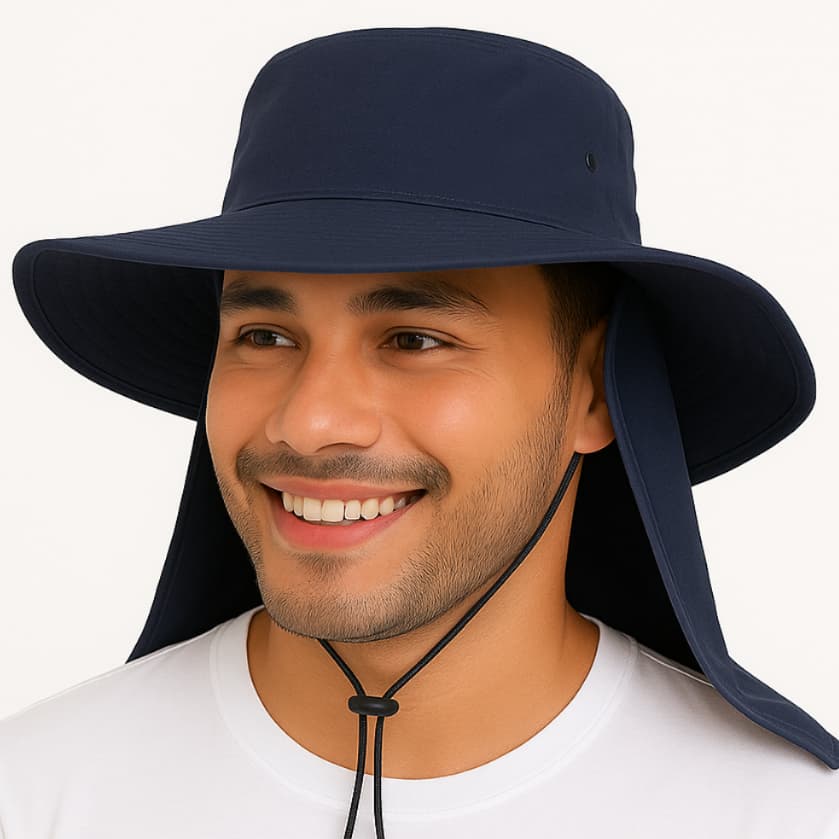 Chapéu Pescador Australiano Proteção Pescoço UV Outdoor Boné Pesca Camping Caminhada Esportivo