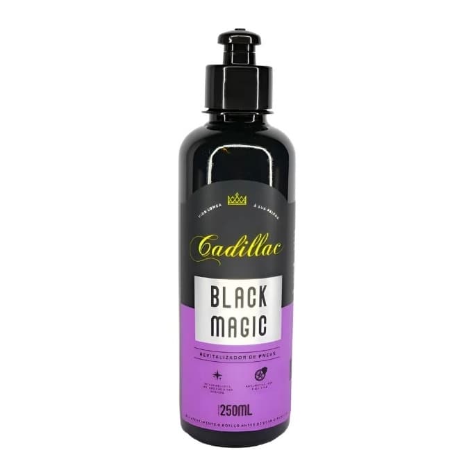 Pretinho Black Magic 250ml Cadillac Selante de Pneus Brilho Intenso Resistência a Água