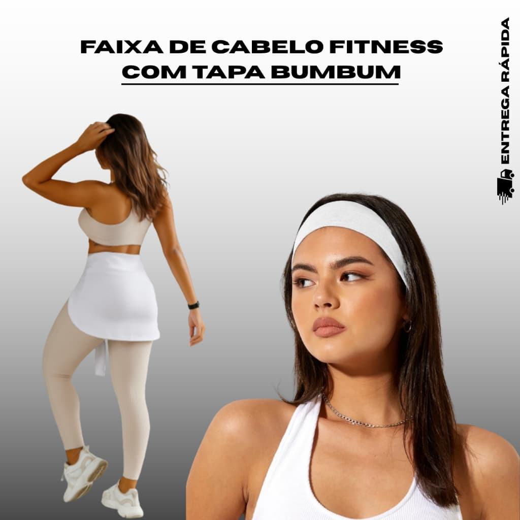 Faixa de Cabelo Unissex para Treino com Brinde Tapa Bumbum Esportivo