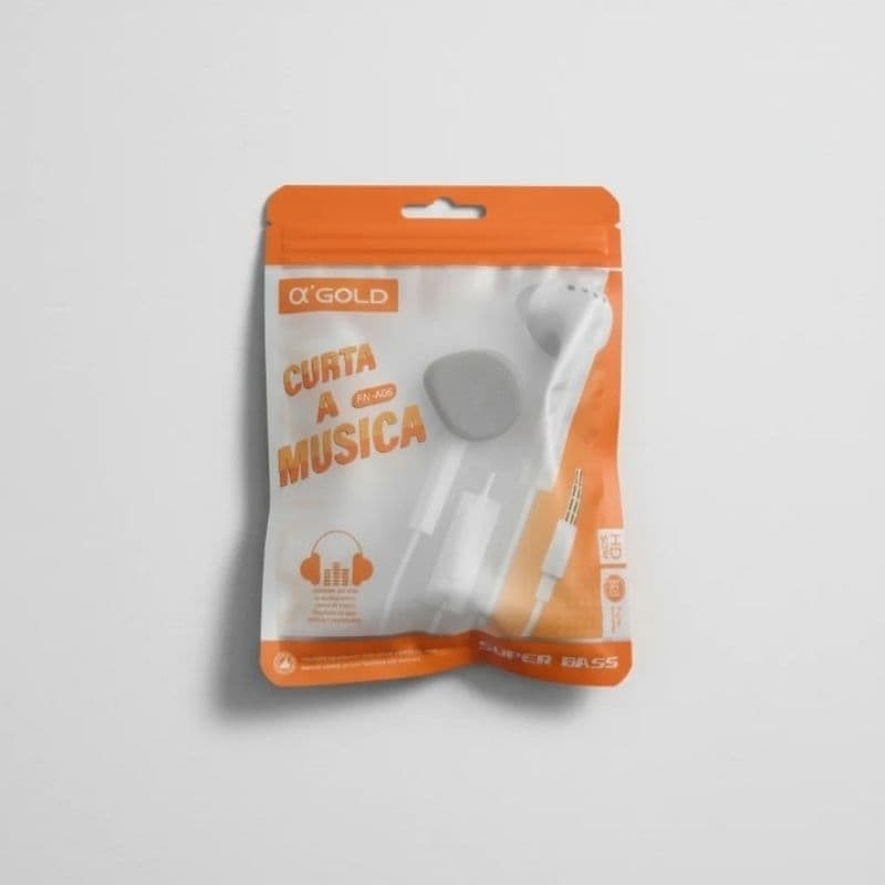 fone de ouvido com fio gold C/ microfone