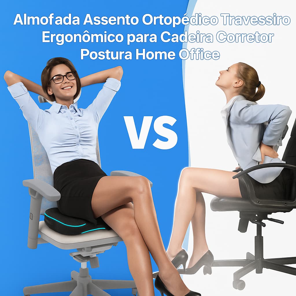 Almofada Ortopédica Ergonômica para Cadeira | Alívio do Cóccix e Coluna | Espuma Premium