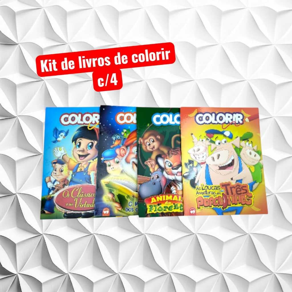 Kit Livros de Colorir c/ 4 Temas- Explosão de Cores