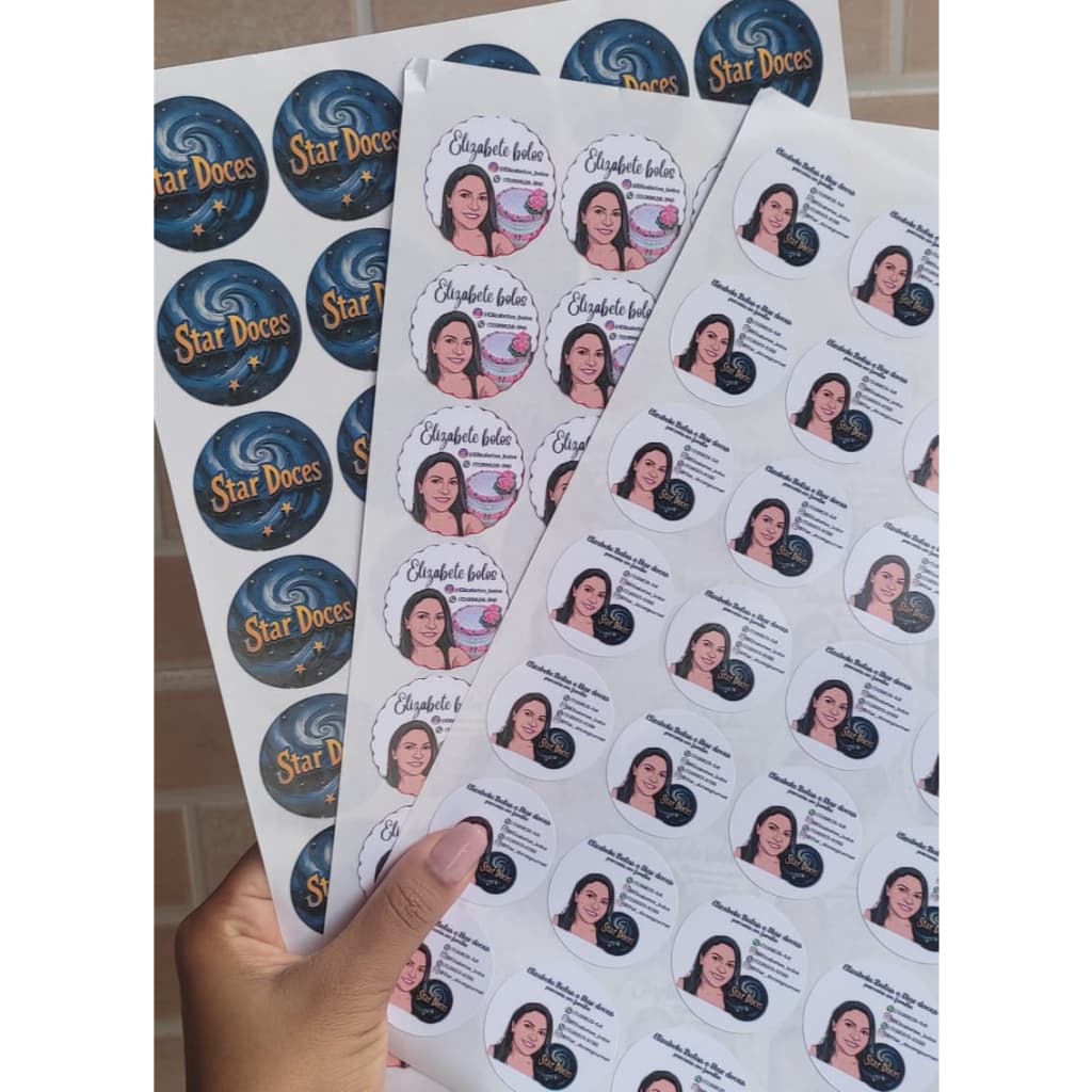 Cartela de Adesivos Personalizados