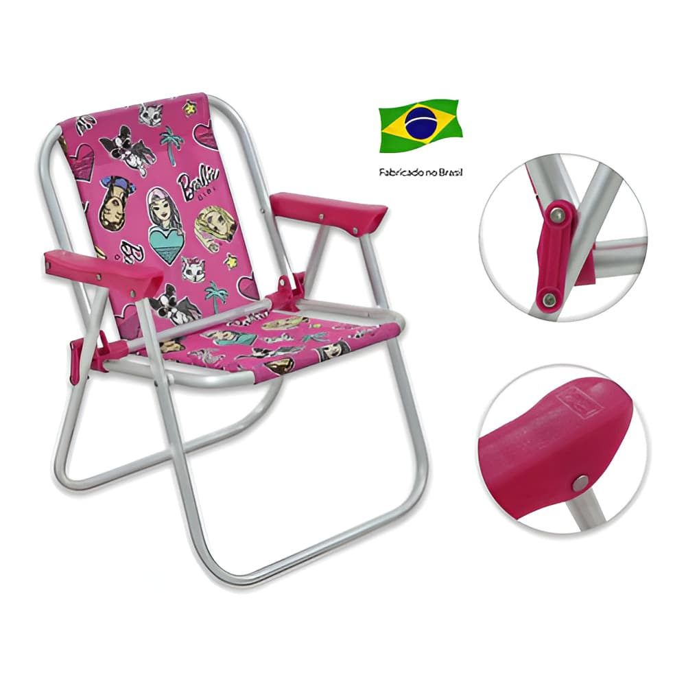 Cadeira Infantil Praia Ou Piscina Em Alumínio Barbie Bel Oferta