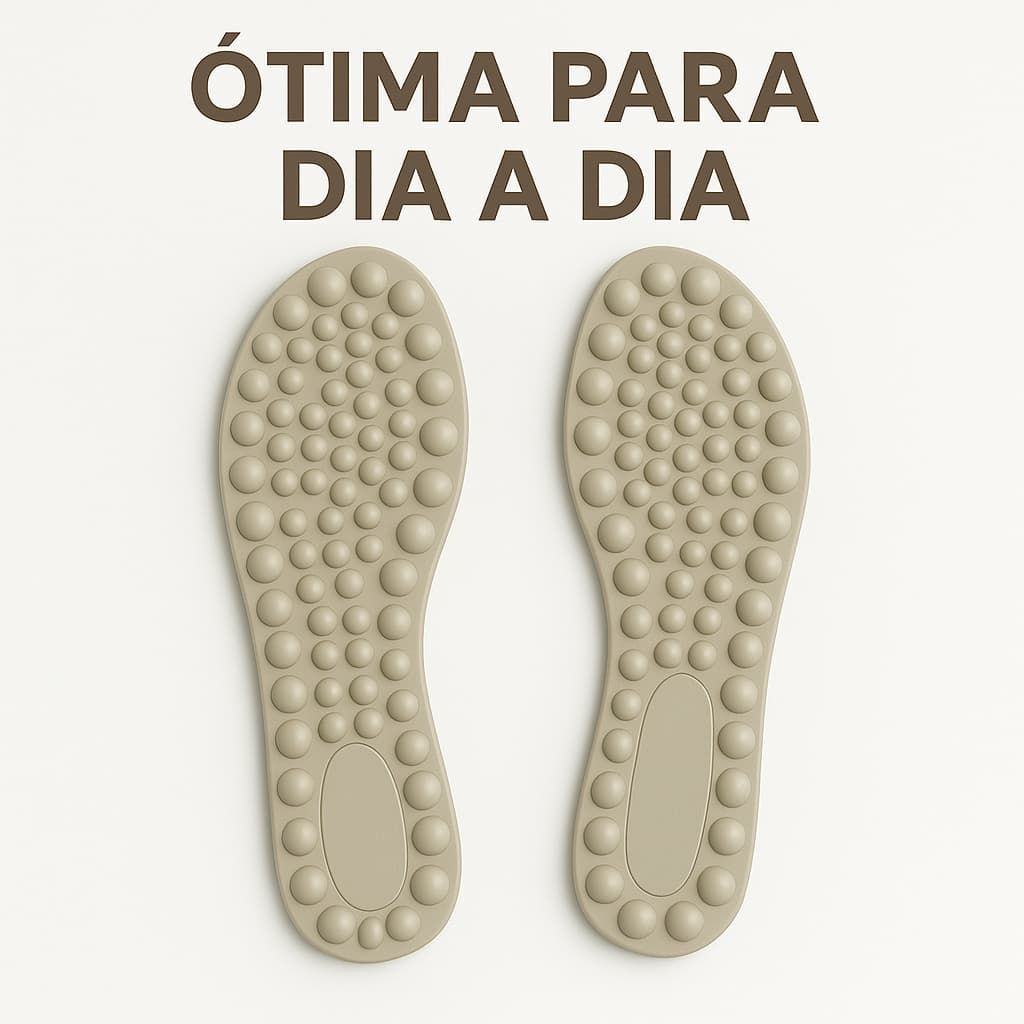 Palmilha Ortopédico Anatómica Dores nos Pés Macia Dia Dia Anti Impacto com Bolinha Massageadoura
