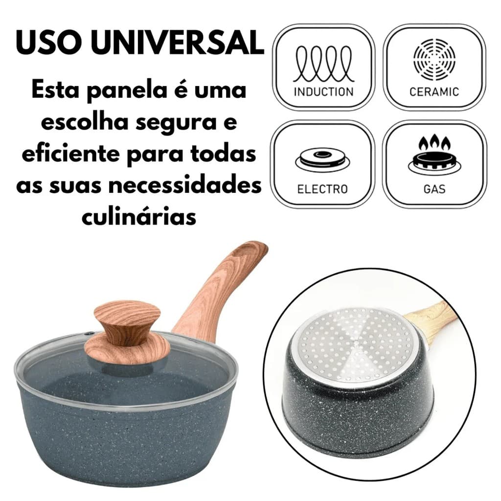 Panela De Cerâmica com Tampa de Vidro - 18cm e 16cm