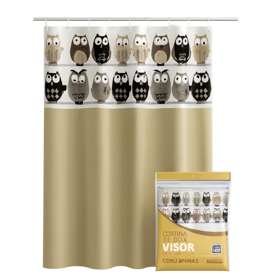 Cortina De Banheiro Box Estampada em Vinil – Antimofo e Resistente a Agua  Com Visor Transparente ENVIO IMEDIATO