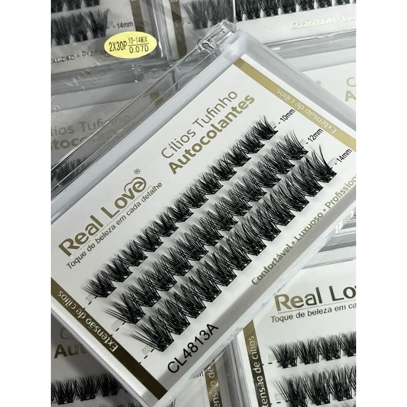 Tufos para extensão de cílios Real love auto- colante / mix/ curvatura D