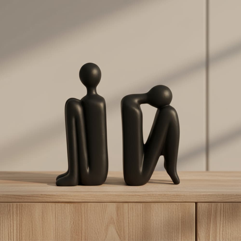 Escultura Enfeite Decorativo de Cerâmica Rack Sala Escritório