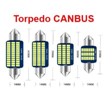 Torpedo Cambus 31mm 36mm 39mm 41mm lampada led Branco Luz de Placa Teto 12V Canceller