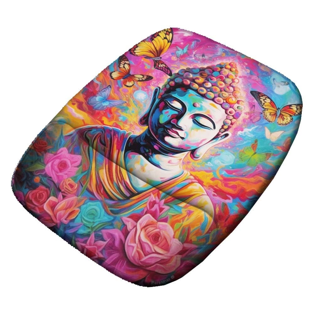 Mouse Pad Buda Psicodélico Psy Meditação Yoga Budista Paz Ergonômico Apoio de Pulso Evita Tendinite