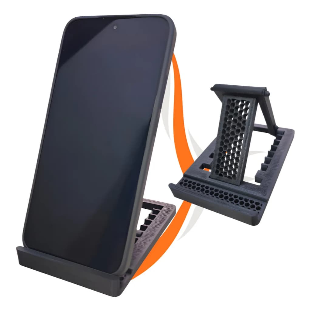 Suporte Para Celular Inclinável Articulado Universal Portátil Preto e Branco