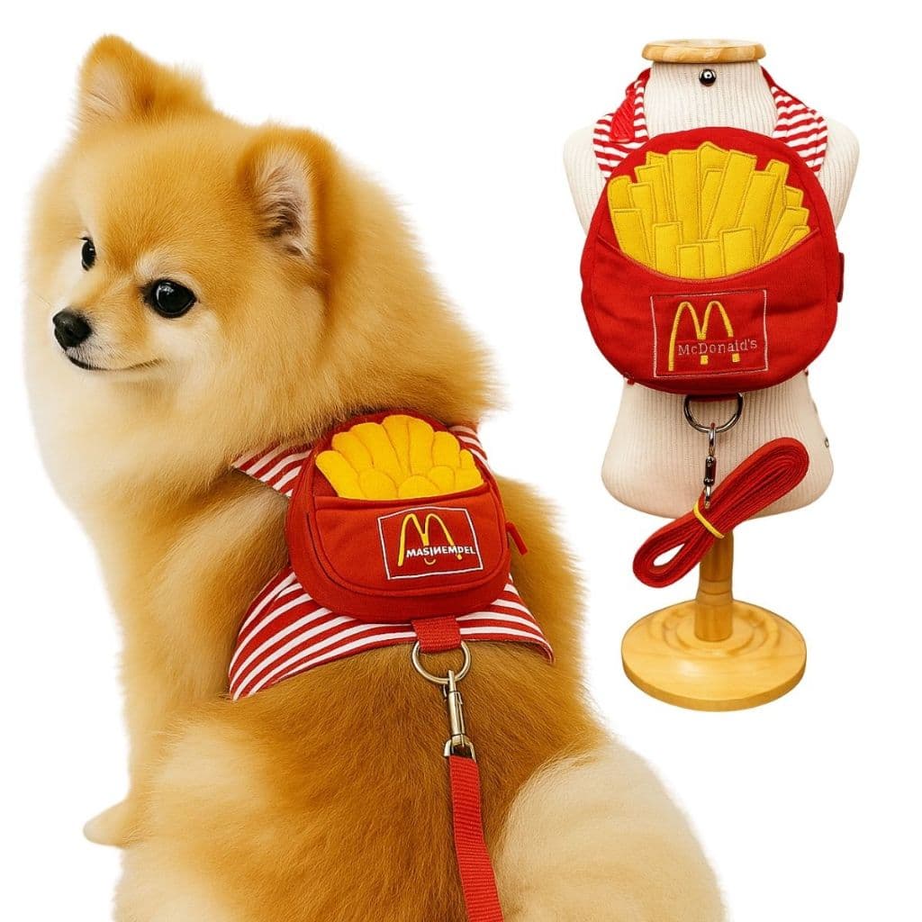 Coleira Peitoral Mochila com Guia Para Cães e gatos Batatinha MacDonalds