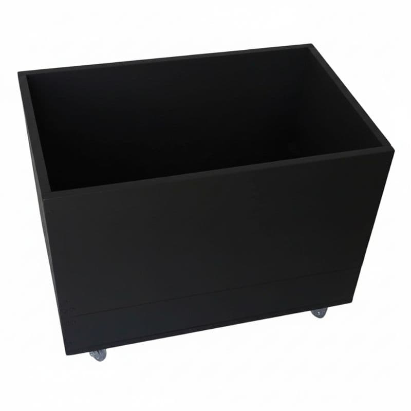 Bau grande madeira organizacao quarto brinquedos pinus com rodinhas cor preto