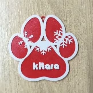 Enfeite de natal com nome do seu Pet-Nome do seu cachorro-enfeite de Natal-pata de cachorro personalizado