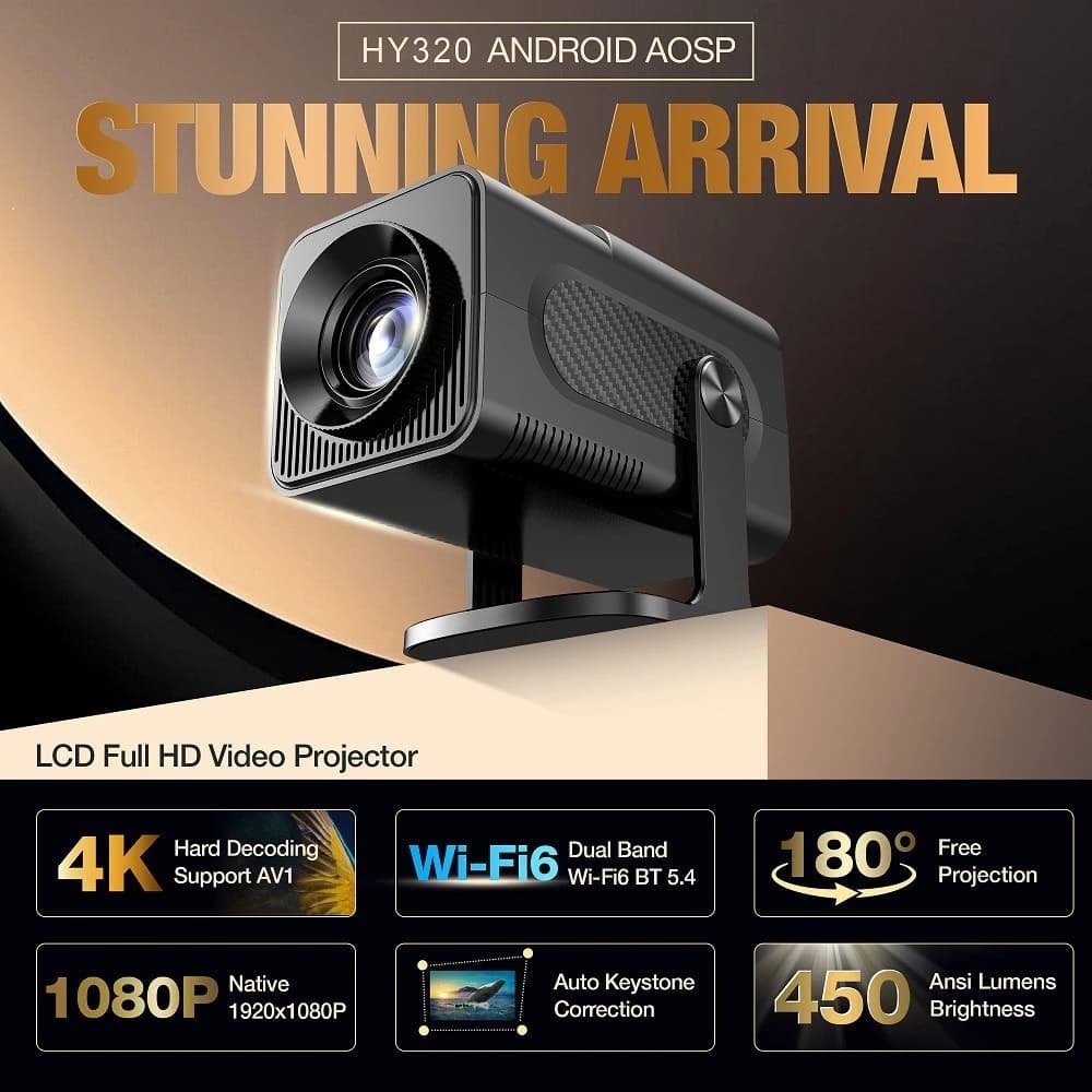 Projetor HY320 MagicCub 1080p preto envio do Brasil 110/220