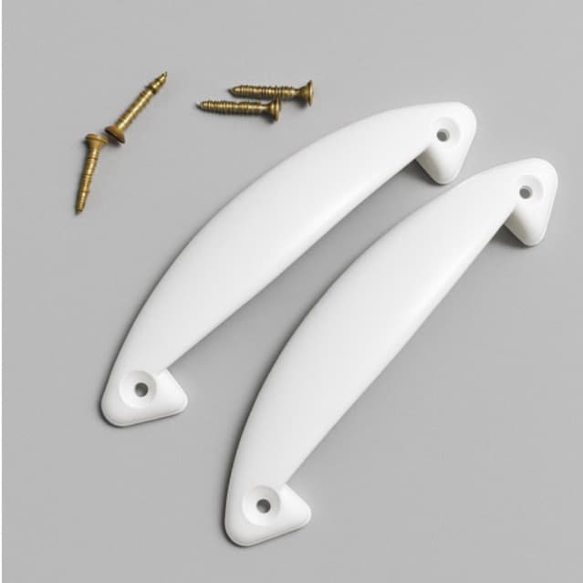 Puxador branco para cama box / portas / Armários -  Alça Plástica  (1 PAR)