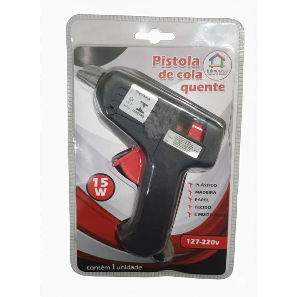 Pistola Aplicador De Cola Quente 15w Pequena +  Refil De Cola