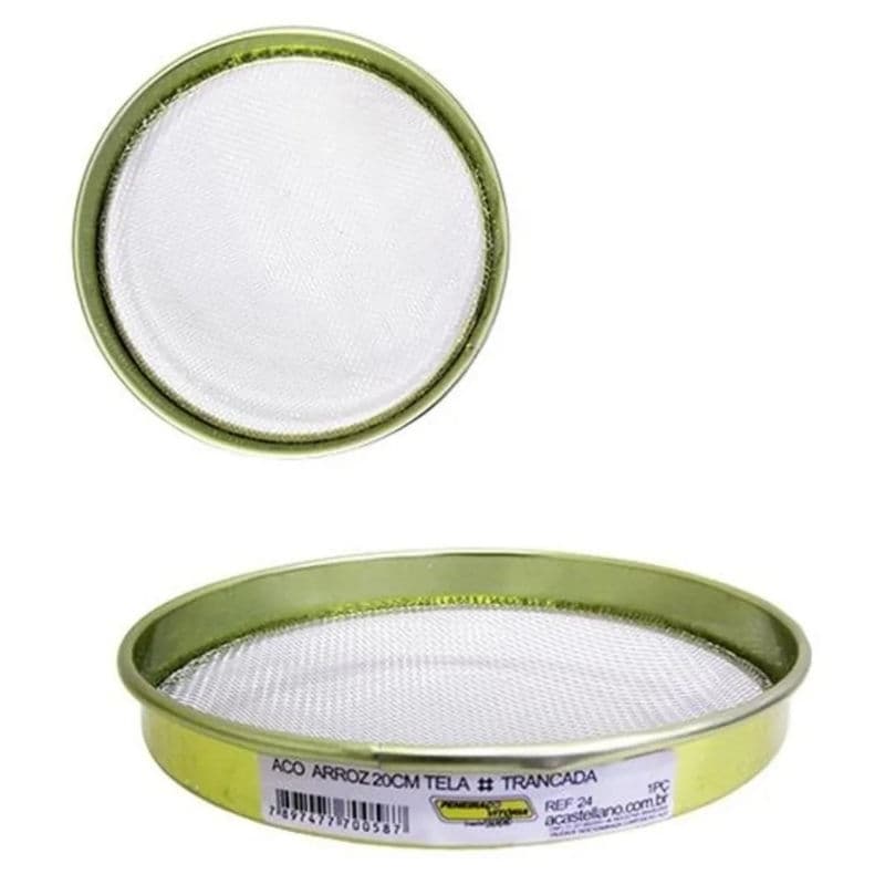Uma Peneira Arroz Tela Trancada 20 Cm Metal