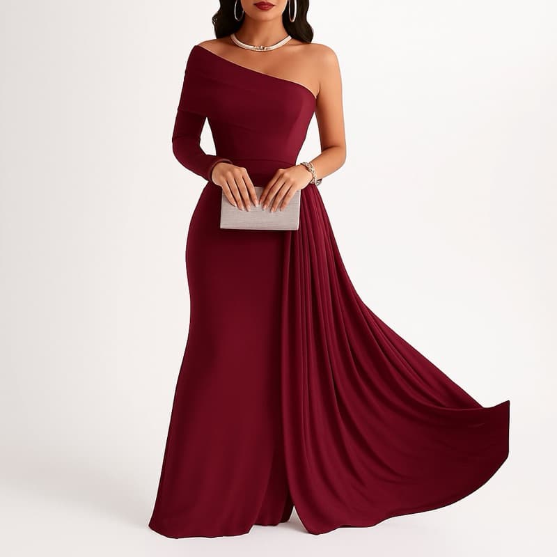 Vestido Longo de Festa Madrinha casamento Formatura  Ombro Único