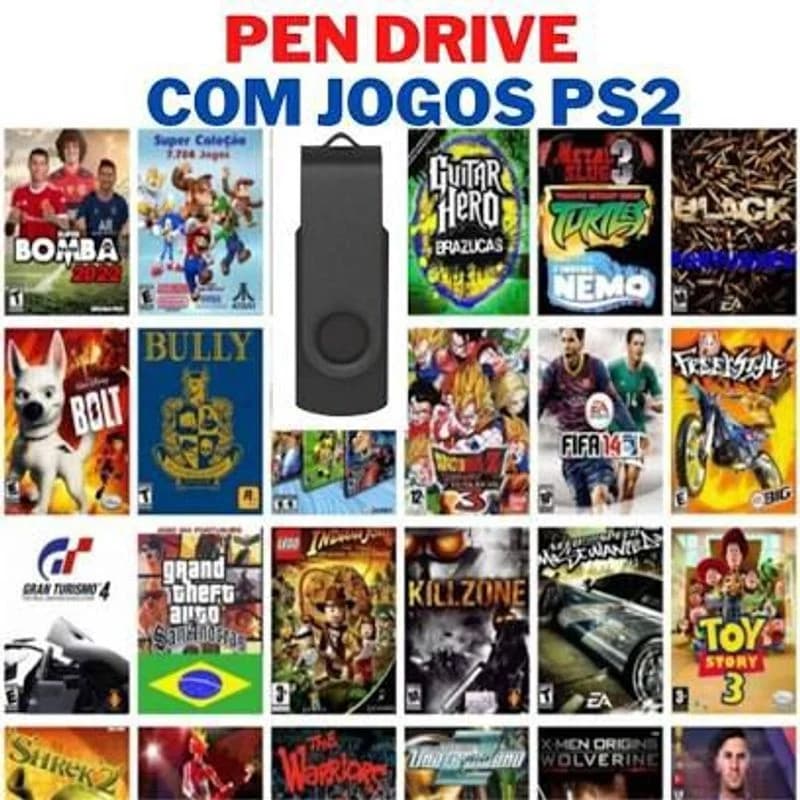 Pendrive OPL 128g Playstation 2 c/ mais de 2000 jogos