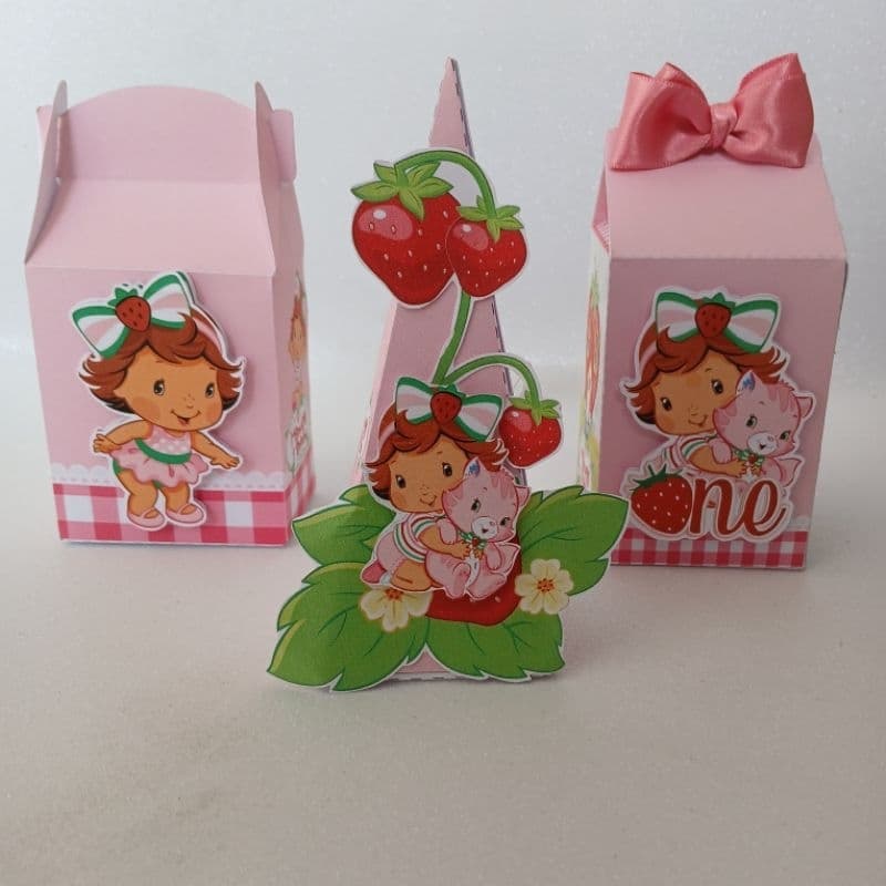 kit Moranguinho Baby 15 peças - Caixinhas Personalizadas - Moranguinho bebê - Lembrancinhas Personalizadas
