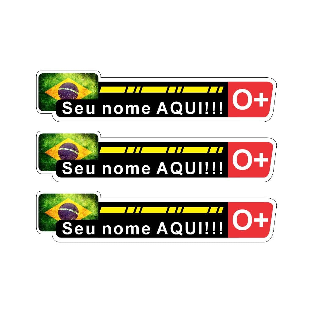 Adesivos Personalizado Nome+tipo Sanguineo Bike Capacete 06