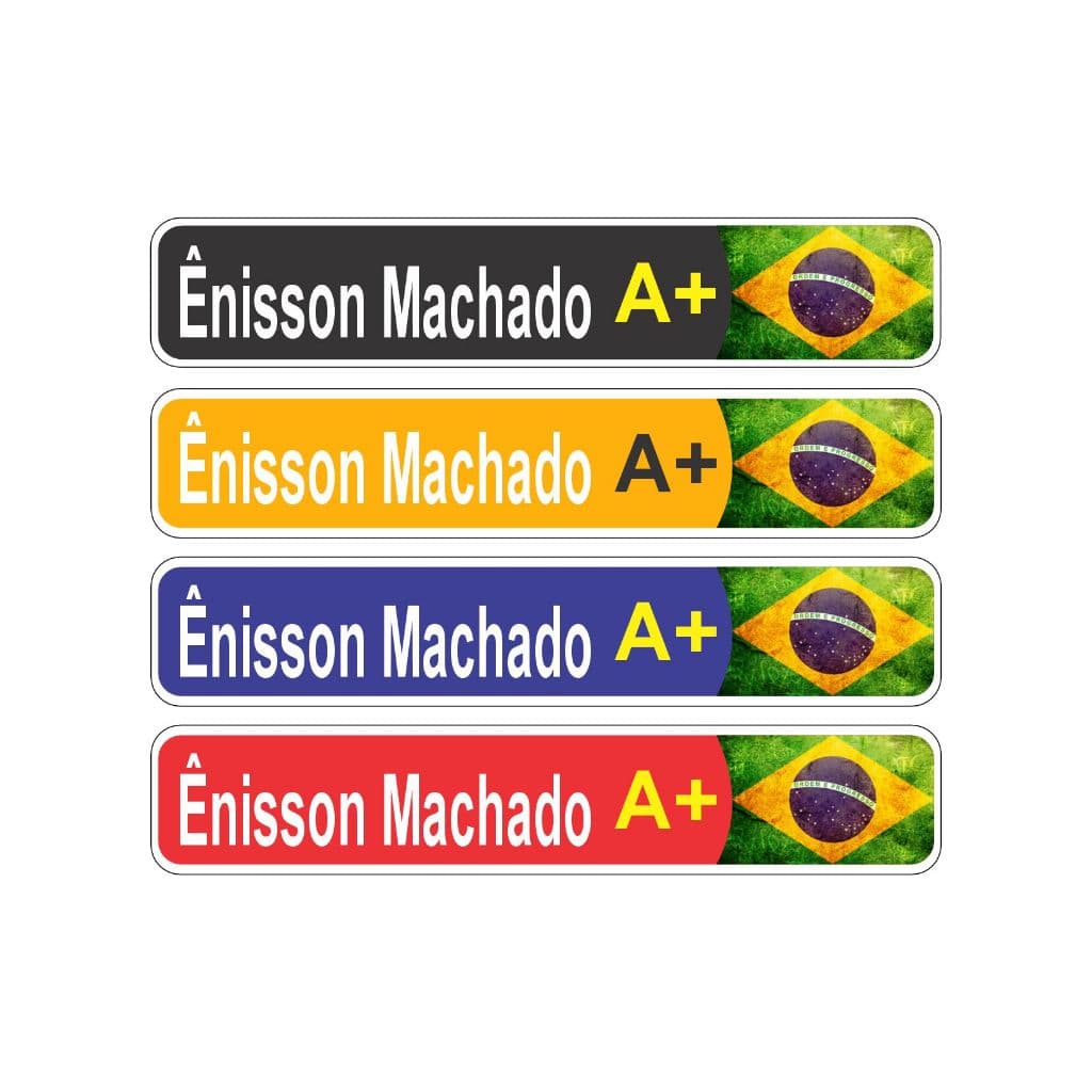Adesivos Personalizado Nome+tipo Sanguineo Bike Capacete 08