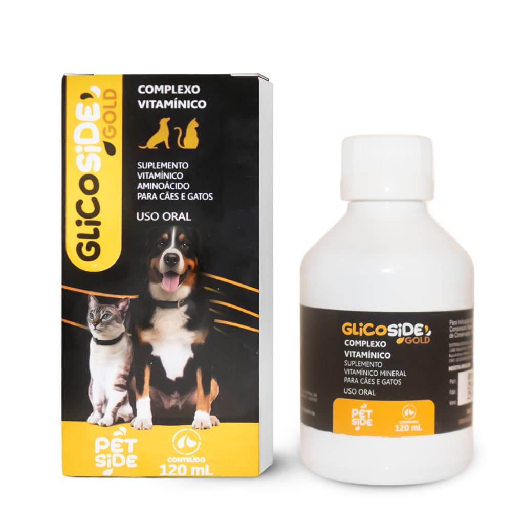 Suplemento Pet Aumenta Apetite Energia Ganho de Peso Recuperação Glicoside Gold 120ml