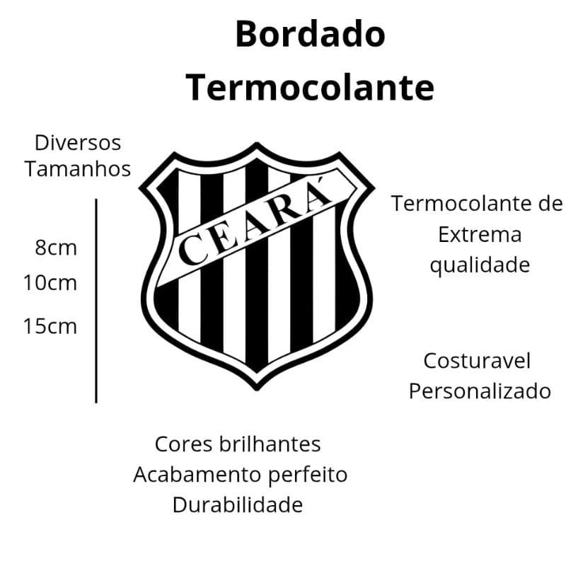 Patch Bordado Brasão Ceará Retro Modelo 02 Termocolante