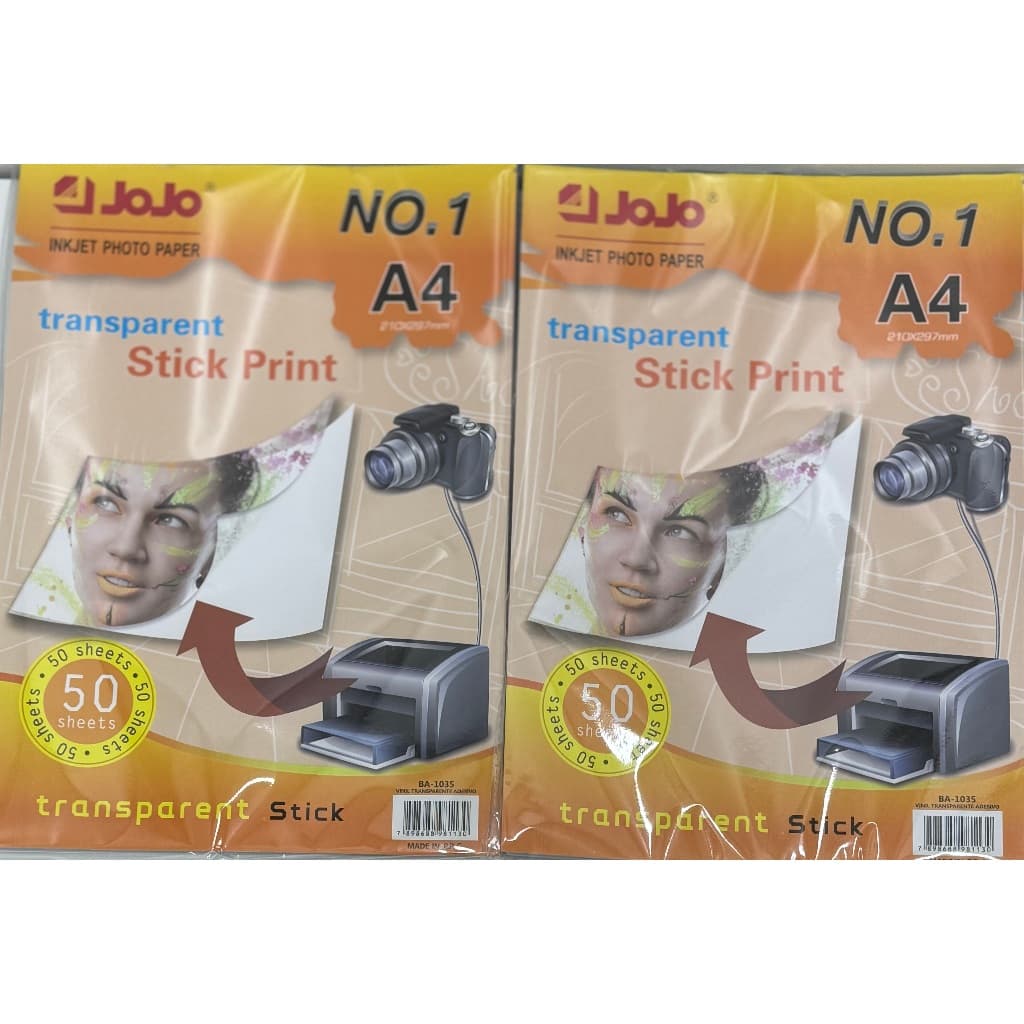 Vinil Adesivo Transparente A4 100 Folhas P/ Jato De Tinta