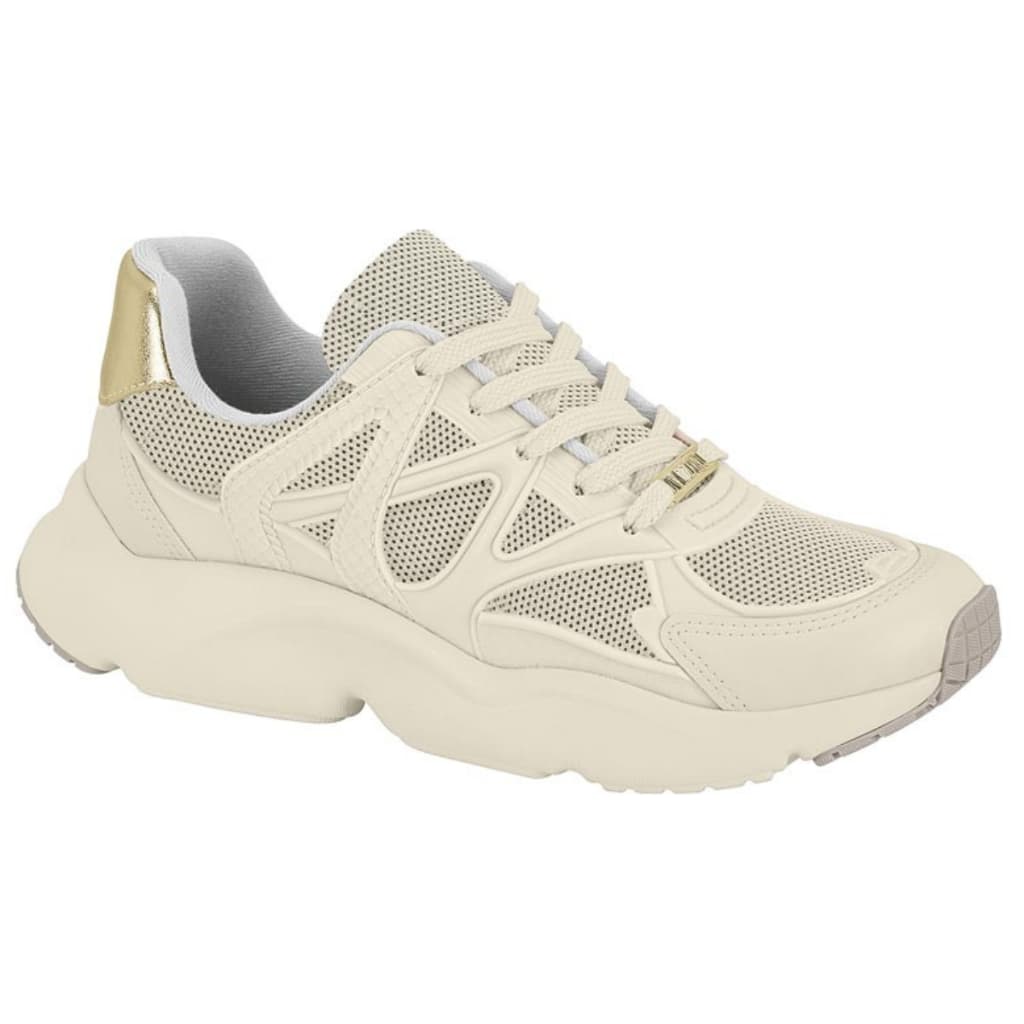 Tênis Chunky Feminino Bege Moda Urbana Super Confortável e Leve Estilo Fashion Esportivo Vizzano