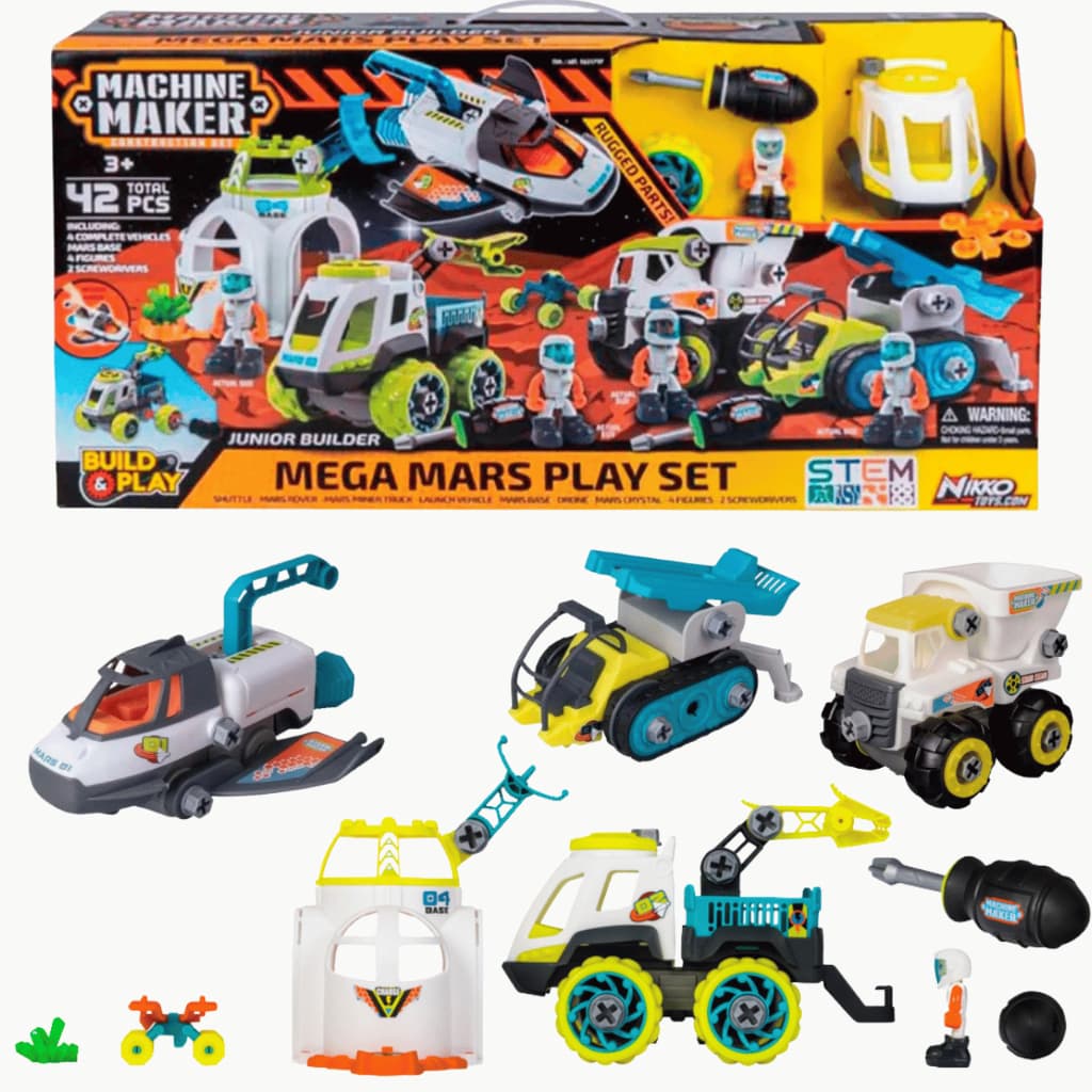 Kit Brinquedo Educativo Didático Monta E Desmonta Playset Aventura Em Marte 42 Peças