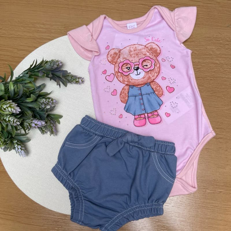 Conjunto Bebê Menina Cinti Baby Tamanho M G GG Estampas Diversas | Conjunto Bebê Body Cinti