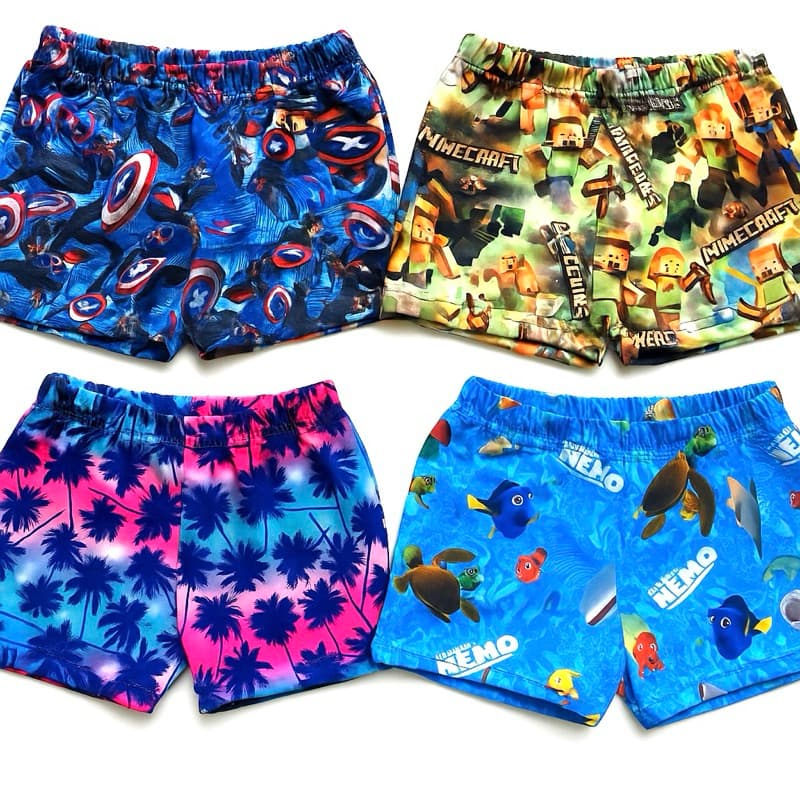 Sunga Infantil Masculina Menino Boxer Verão Natação Piscina Praia