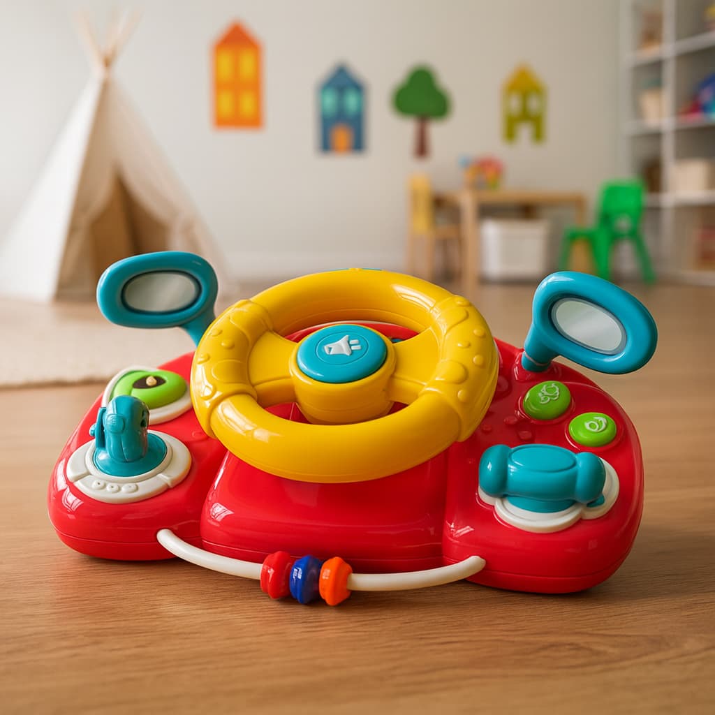 Volante Infantil Interativo Som Luz Brinquedo Educativo Divertido Seguro Leve Desperta Curiosidade