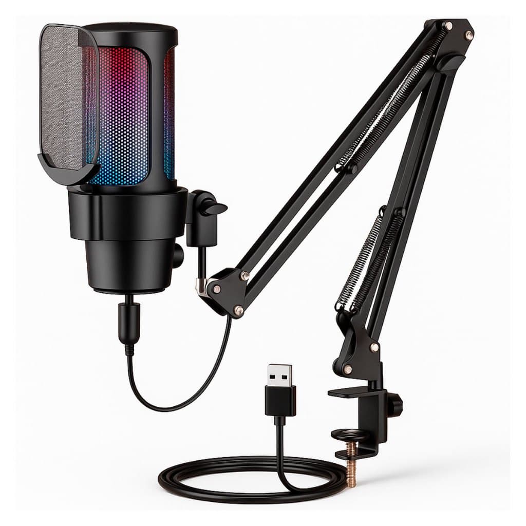 Braço Suporte Pedestal De Mesa Articulado Ajustável Para Microfones Ideal P/ Estúdio Streaming Games