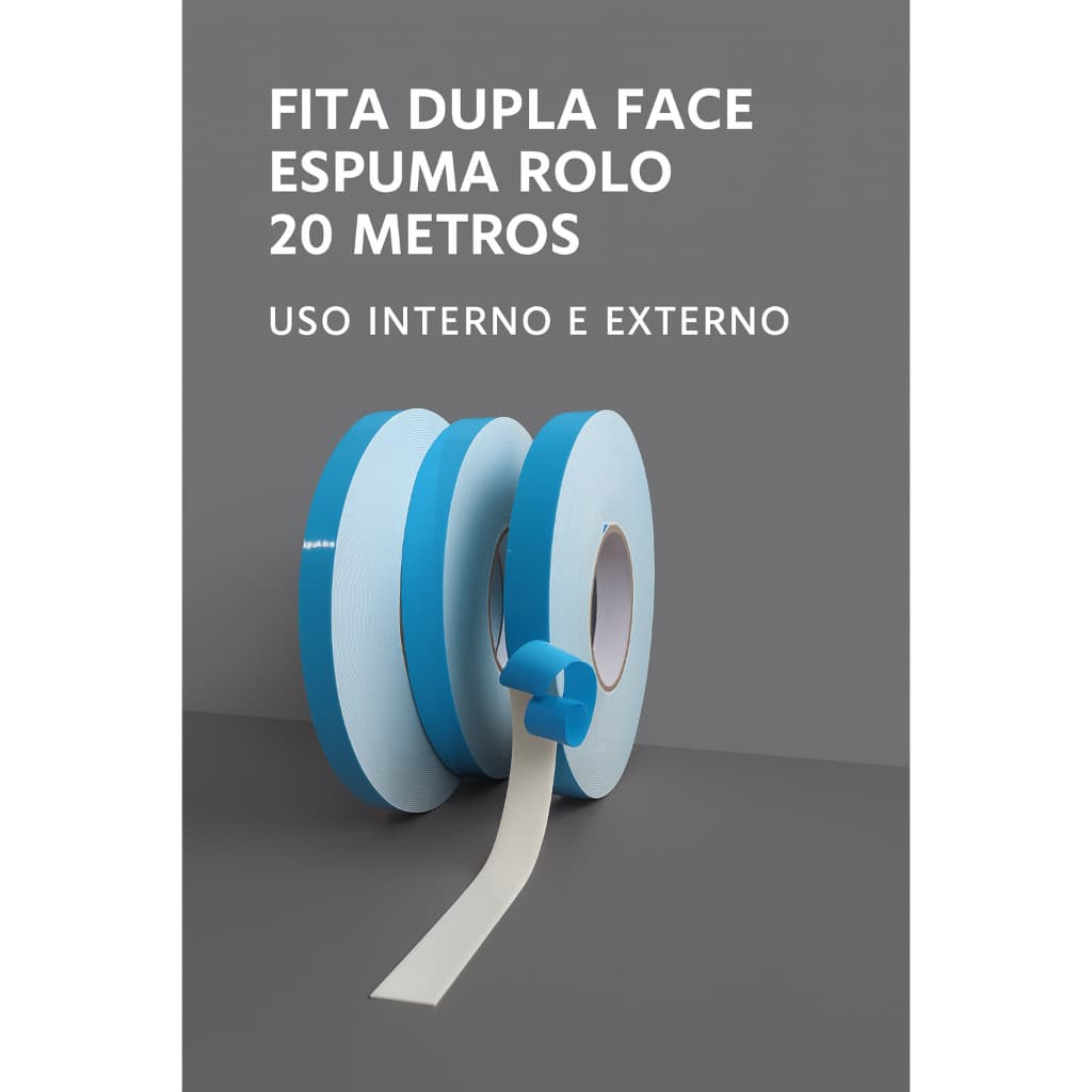 Fita Dupla Face Espuma Extra Forte Rolo 20 Metros