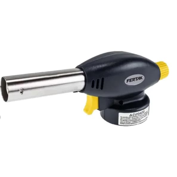 Maçarico Portátil Fertak Regulável Acendimento Automático Para Gás 227ml Chama Forte