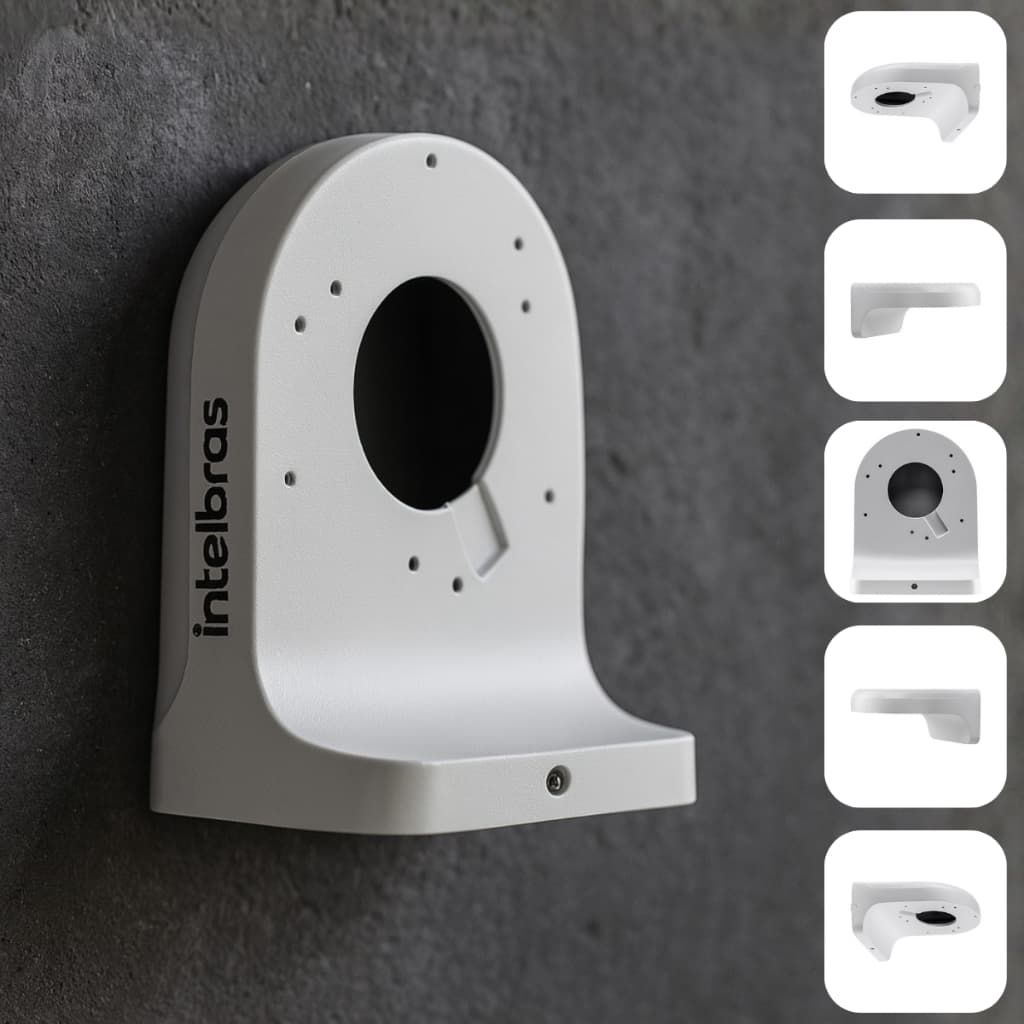 Kit 4 Caixas de Passagem VBOX 3000 D Intelbras Metálicas para Câmeras Dome CFTV Interno